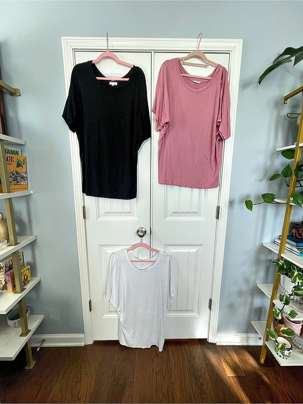 Free to Live 3-Piece Short Sleeve Top Set XXL Black & White